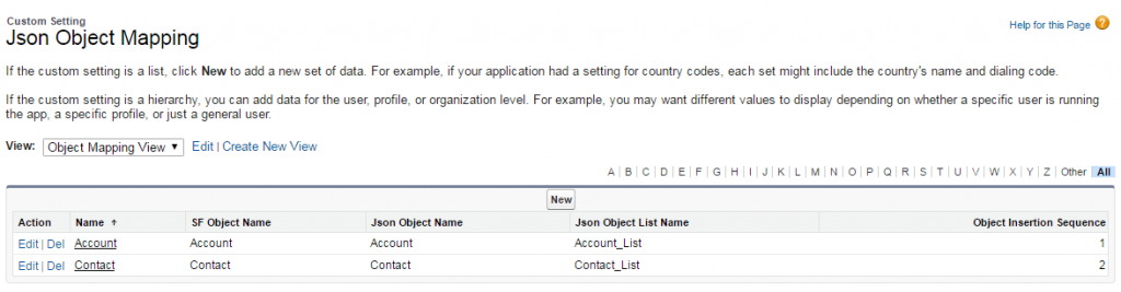 Json Object Mapping Records